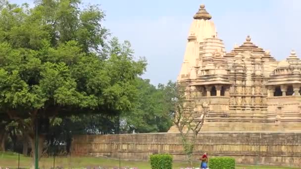 Chitragupta Tapınağı Batı Tapınak Grubu Khajuraho Unesco Dünya Mirası Alanı — Stok video