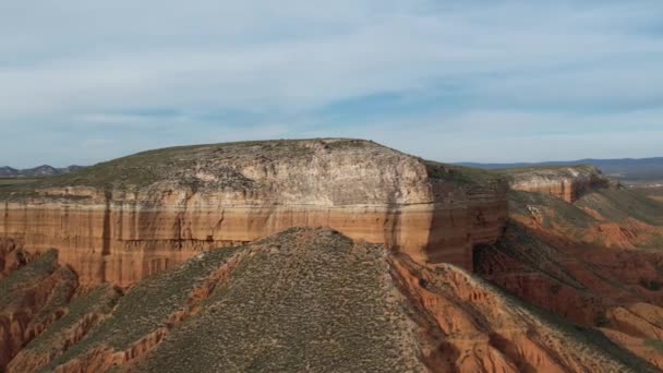 Spanya Teruel Deki Kırmızı Tatlı Kanyonunun Havadan Görünüşü — Stok video