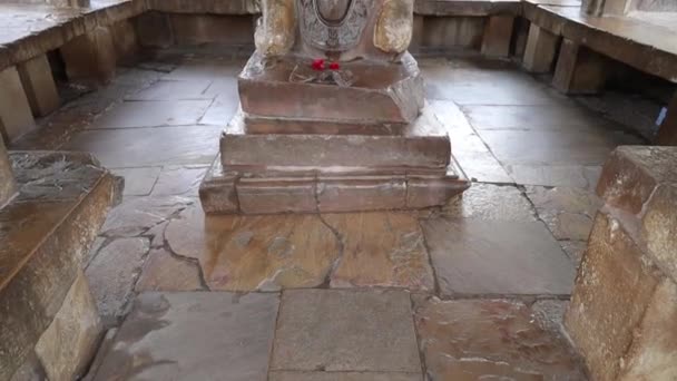 Ναός Nandi Του Ναού Vishwanath Δυτική Ομάδα Ναών Khajuraho — Αρχείο Βίντεο