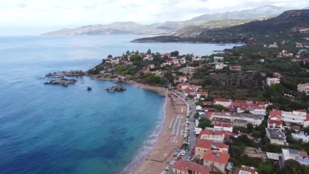 Yunanistan Moreloponnese Kentindeki Stoupa Plaj Kasabası Nda — Stok video