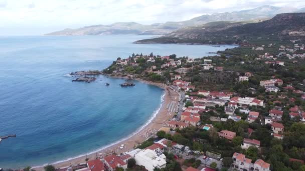 Yunanistan Moreloponnese Kentindeki Stoupa Sahil Kasabası — Stok video