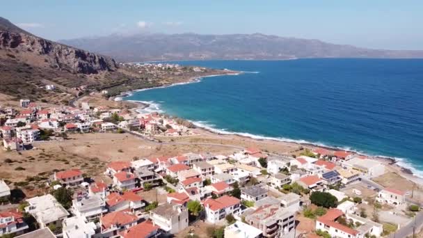 Scenic Coastal Road Gefira Town Lakonia Péloponnèse Grèce Aérien — Video