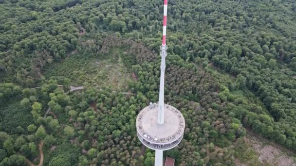 Flygbilder Från Toppen Tornet Ser Ner Täta Skogarna Koblenz Tyskland — Stockvideo