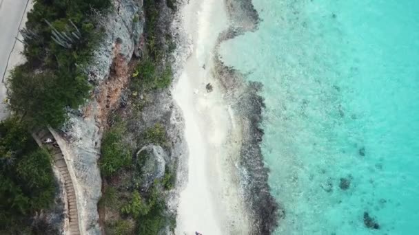 Drone Vista Dall Alto Delle Scale Della Famosa Spiaggia 1000 — Video Stock