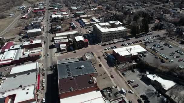 Luftaufnahme Von Trinidad Colorado Usa Zentrale Nachbarschaft Gebäude Und Straßen — Stockvideo