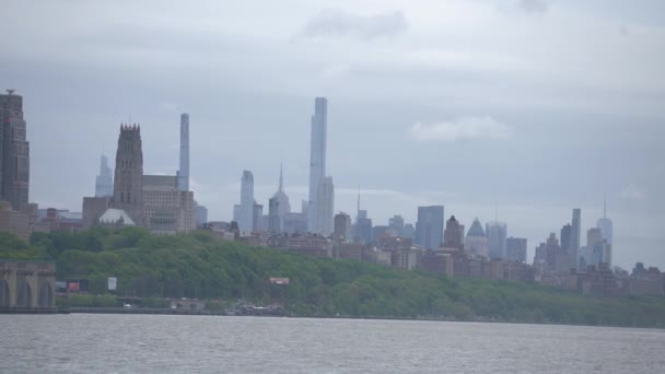 Hudson River Vista Manhattan Nueva York — Vídeos de Stock