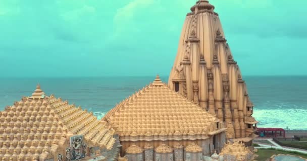 Det Mest Kända Indiska Gudstemplet Heter Somnath Mahadev Temple Somnath — Stockvideo