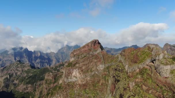 Circular Bird Eye View Shows One Beautiful Views Mountain Range — Stock Video