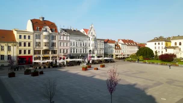 폴란드 Bydgoszcz Stary Rynek Central Square Colorful Modern Building Structures — 비디오