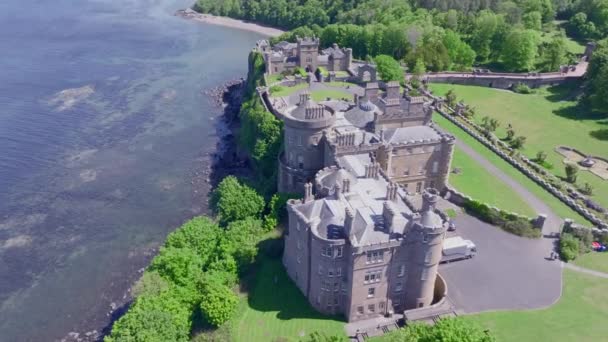 Arc Shot Culzean Castle Firth Clyde Scotland — стоковое видео