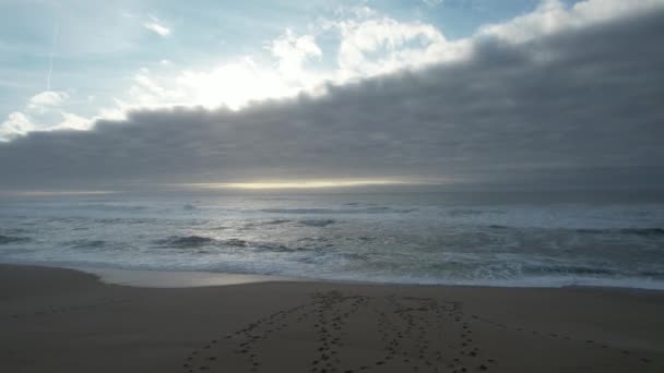 Ocean Waved Stranden Achtergrond Van Natuur — Stockvideo