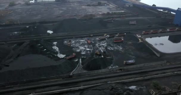 Aerial View Mangalore Coal Terminal Indian Oil Tank Farm Mangaluru — Vídeo de stock