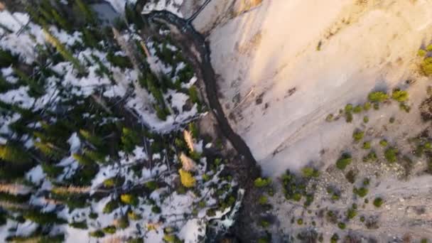 グランデ国立森林の雪崩地帯の無人航空機 — ストック動画
