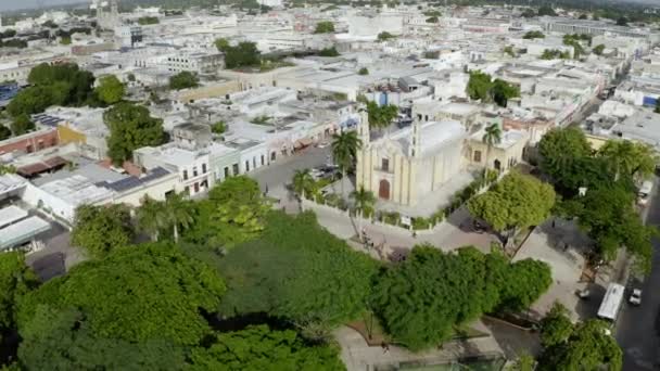 Création Cinématographique Parc San Juan Belle Église Catholique Merida Yucatan — Video