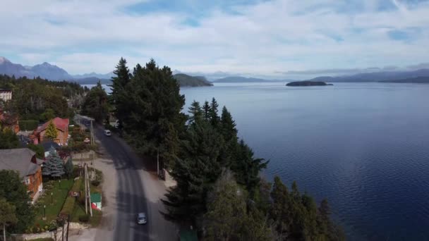 Bariloche Patagonya Daki Nahuel Huapi Gölü Nden Inanılmaz Bir Hava — Stok video