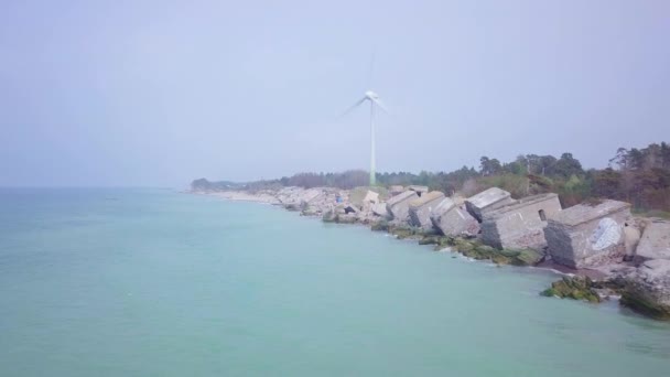 Vista Aérea Edificios Abandonados Fortificación Junto Mar Karosta Northern Forts — Vídeos de Stock