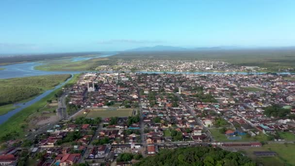 Iguape Paulo Brasil Vista Aérea Cidade Iguape Estado Paulo Dos — Vídeo de Stock