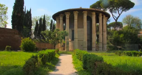 Herkules Tempel Victor Piazza Bocca Della Verita Rom Italien Bred — Stockvideo