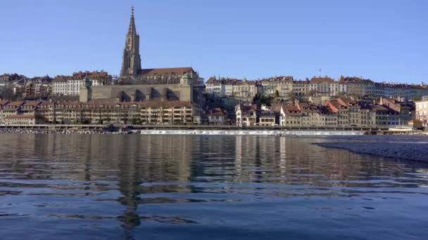 Bern Minster Sviçre Deki Bern Gotik Katedrali — Stok video