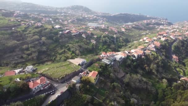 Vista Mare Case Campi Ponta Sol Madeira Girato Dji — Video Stock