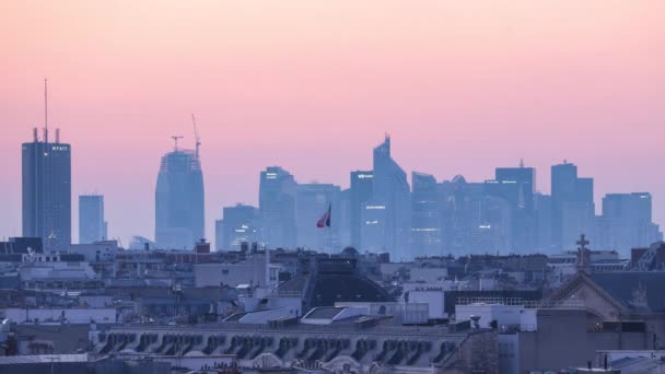 Krásný Městský Časový Odstup Paříže Francie Panorama — Stock video
