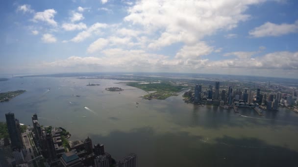 Vista Lapso Tiempo Del Bajo Manhattan Bahía Nueva York — Vídeo de stock