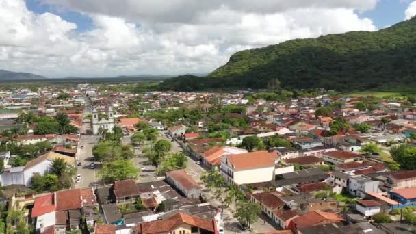 Βραζιλία Αεροφωτογραφία Της Πόλης Iguape Στην Πολιτεία Paulo Ένα Από — Αρχείο Βίντεο