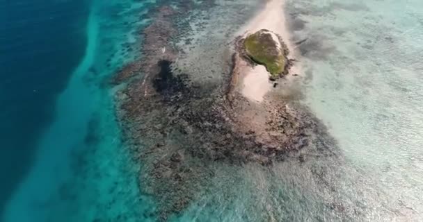 Magnificent Top View Landscape Reveals Caribbean Islands Waves Crash Crystal — 비디오