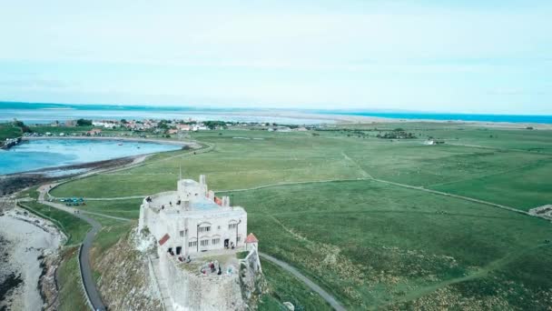 Castello Lindisfarne Sull Isola Santa — Video Stock