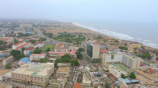 Aerial Accra Central Kwame Nkrumah Mausoleum — Stok video