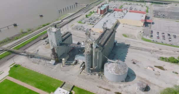 Fabriken Louis Missouri Sett Drone Luftvärnet Ovanför Staden Och Riverfront — Stockvideo