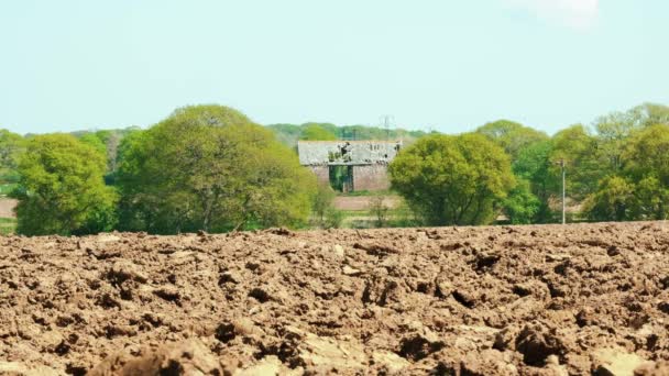 Terk Edilmiş Çatısı Delik Taş Bir Ahır Cornwall Ngiltere Ngiltere — Stok video