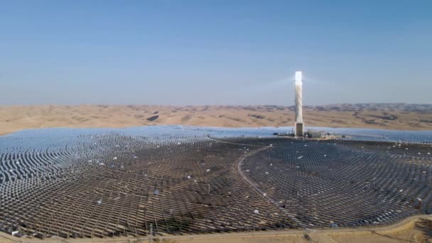 Srailli Negev Deki Yeşil Güç Stasyonunun Hava Eğilimli Dronu — Stok video