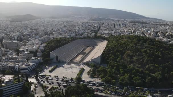 Καλλιμάρμαρο Παναθηναϊκό Στάδιο Αθήνα Αεροφωτογραφία Των Αρχαίων Ολυμπιακών Αγώνων Sport — Αρχείο Βίντεο