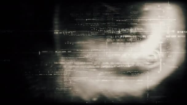 Hud Döngü Arkaplanı Için Siber Uzay Ortamında Parçacıklar Simülasyonu Ile — Stok video