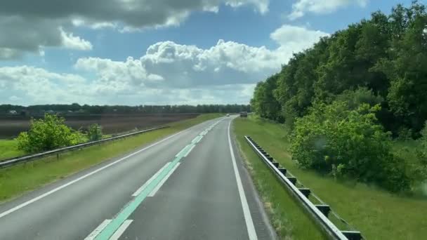 Hollanda Nın Drenthe Ilinde Bir Yol Olan N34 Teki Çift — Stok video