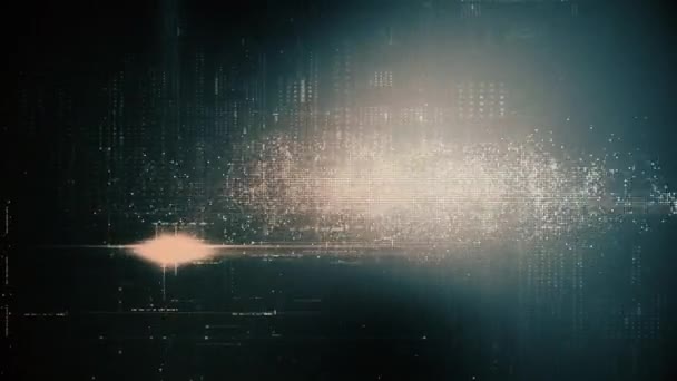 Hud Döngü Arkaplanı Için Siber Uzay Ortamında Parçacıklar Simülasyonu Ile — Stok video