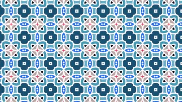 Delightful Aquamarine Centric Porcelain Brick Tiles Animation Abstract Graphic Background — Wideo stockowe