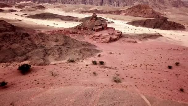 Spiral Hill Popular Red Canyon Hikers Timna Park Rugged Desert — Stok video