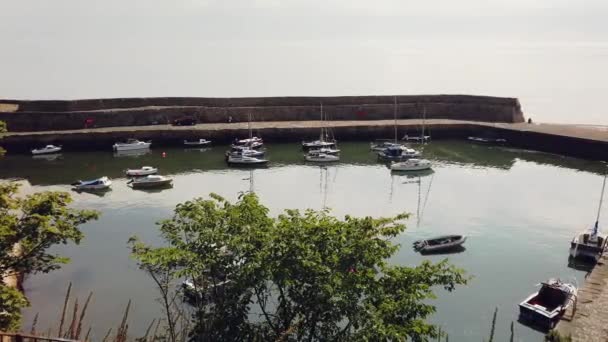 Dysart Harbour Looking Ravenscraig Parke Grey Calm Serene Day — Wideo stockowe