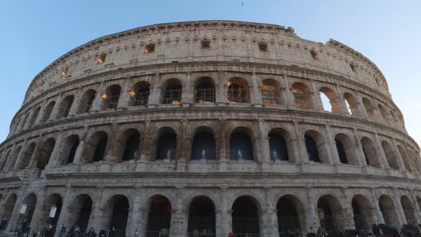 Olhando Para Coliseu Ângulo Largo Monumento Famoso Roma Itália — Vídeo de Stock