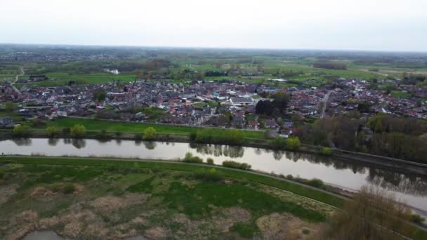 Wichelen和River Schelde的Uitbergen区 比利时 Aerial View — 图库视频影像