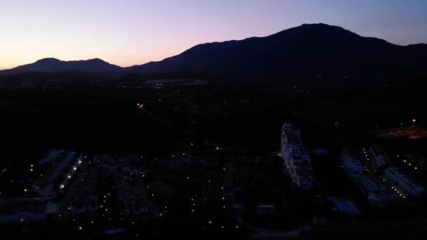 Vista Panorámica Ciudad Costera Costa Del Sol Atardecer Estepona España — Vídeos de Stock