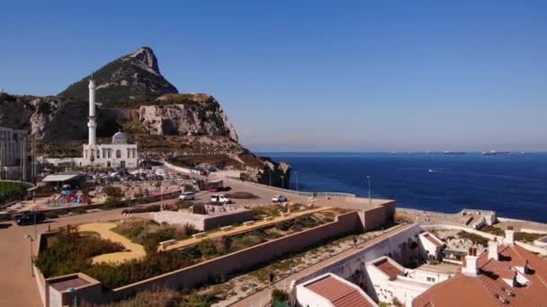 Torre Alta Mesquita Ibrahim Ibrahim Branca Farol Ponto Europa Com — Vídeo de Stock