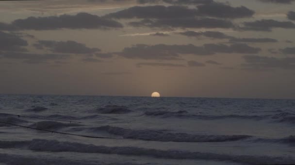 Zachód Słońca Zwolnionym Tempie Holbox Beach Meksyku — Wideo stockowe