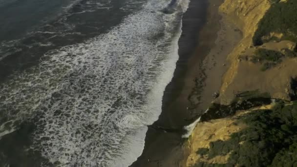 Drohnenschuss Von Alamere Falls Kalifornischen Point Reyes Schöne Drohnenaufnahmen Vom — Stockvideo