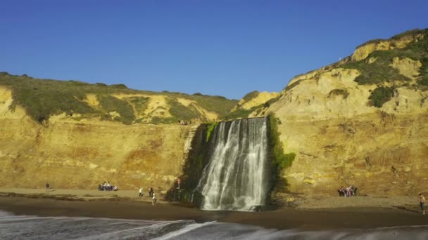 Drone Shot Alamere Falls Point Reyes California Hermosas Imágenes Drone — Vídeo de stock