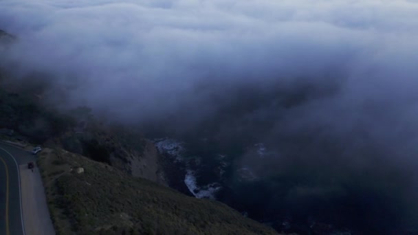Съёмки Беспилотников Тихоокеанском Побережье Близ Биг Сур Кармель Хайлендс Калифорния — стоковое видео