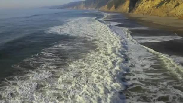 Drónlövedék Alamere Fallsból Point Reyes Kaliforniában Gyönyörű Drone Felvétel Coastal — Stock videók