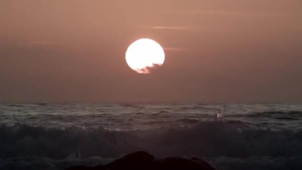 Big Sun Sunset Sea Wide Static — Stockvideo